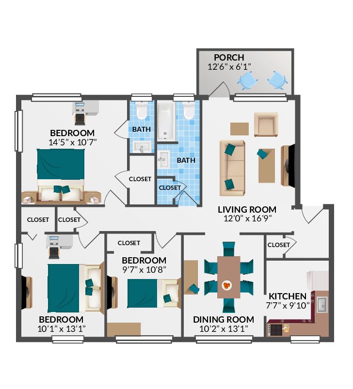 3 bedroom Floorplan
