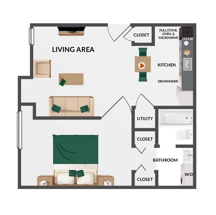One Bedroom Suite Floorplan