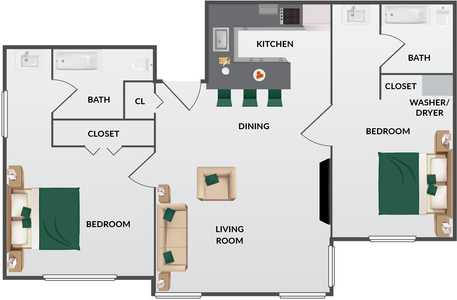 Two Bedroom Floorplan