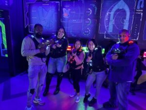 TRU team playing laser tag